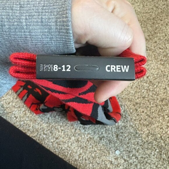 Brand New Deadpool Marvel Long Crew Socks, Men's Size 10-13, Shoe Size 8-12 - Picture 5 of 6